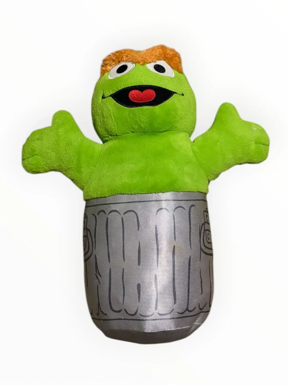 Just Play Oscar the Grouch Sesame Street Plush in Trash Can Green Stuffed 13 in